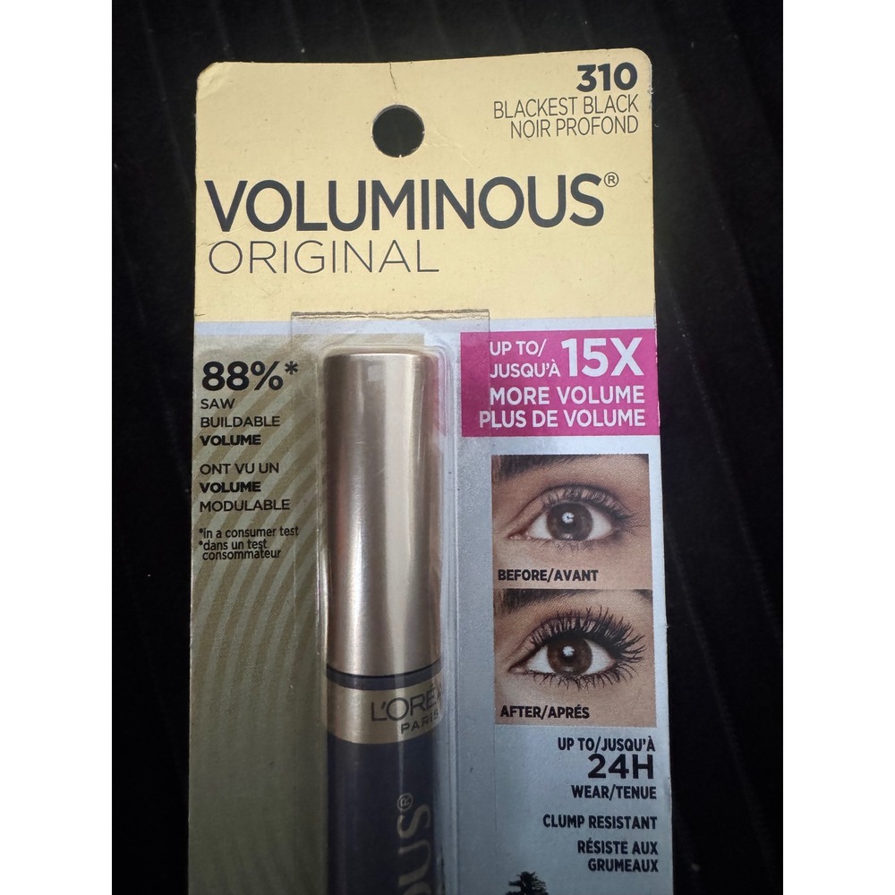 Loreal Voluminous Original Mascara Blackest Black‎ 310 Builds 15x Volume
